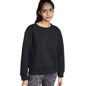 Varley Hardy Black Pullover Sweatshirt With Button Details Size S